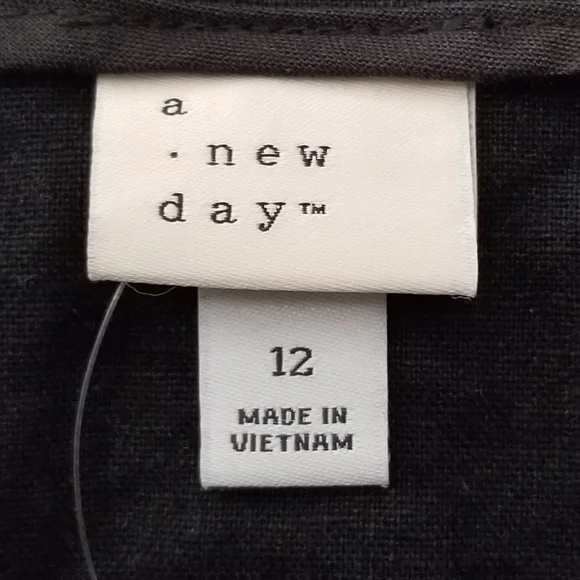 NWT A New Day Black Linen Mini Skirt Size 12 - Picture 6 of 7